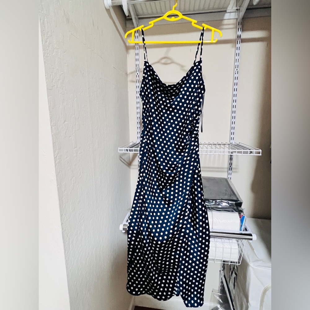 White dotted blue dress - for beach and vacation